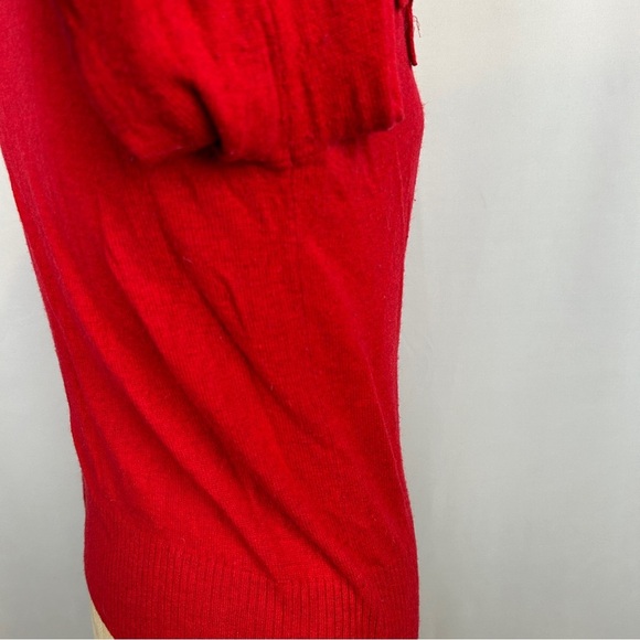 Juicy Couture Wool Cashmere Red Bow Accent Sweater Size Large - Picture 8 of 14
